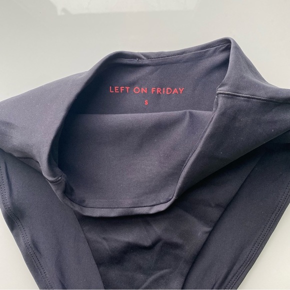 LEFT ON FRIDAY Hi Hi Bikini Bottoms Jet Black size Small - Picture 7 of 8